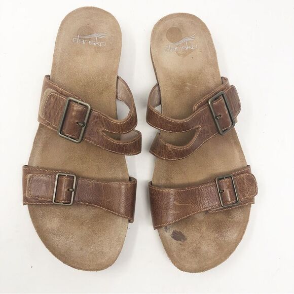DANSKO | Tan Rosie Strappy Sandals Slip On Velcro Closure Women’s Size 41 (11) - Picture 2 of 11